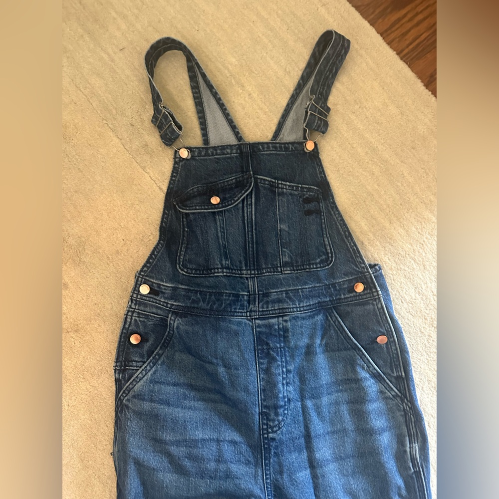 Dark denim oversized overalls - Picture 4 of 7